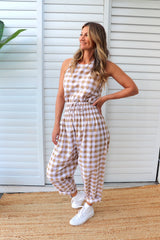 Dream Pant in Cotton Gingham Latte