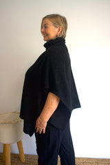 Milan Poncho in Black Sparkle