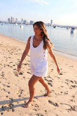 Paris Jumpsuit 100% Cotton In White