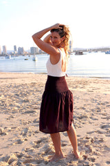 Strapless Beach Dress/Skirt in Eggplant