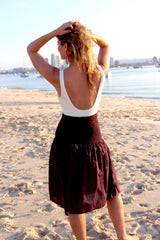 Strapless Beach Dress/Skirt in Eggplant