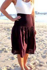 Strapless Beach Dress/Skirt in Eggplant