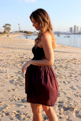 Strapless Beach Dress/Skirt in Eggplant
