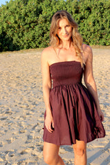 Strapless Beach Dress/Skirt in Eggplant