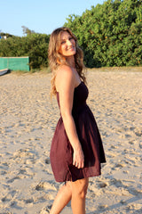 Strapless Beach Dress/Skirt in Eggplant