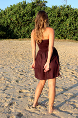 Strapless Beach Dress/Skirt in Eggplant