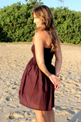 Strapless Beach Dress/Skirt in Eggplant
