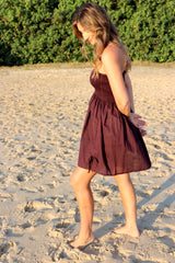 Strapless Beach Dress/Skirt in Eggplant
