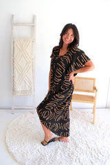 Island Holiday High Low Dress In Lunar Black