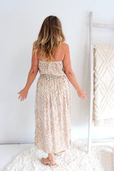 Daytripper Tube Maxi Dress In Zebra Taupe