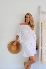 Holiday Dreaming Short Beach Dress/Top In White