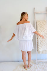 Holiday Dreaming Short Beach Dress/Top In White