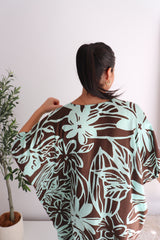 Long Kaftan In Hibiscus Mint