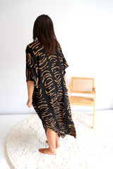 Long Kaftan In Lunar Black