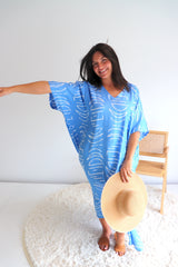 Long Kaftan In Lunar Coastal Blue