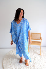 Long Kaftan In Lunar Coastal Blue