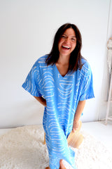 Long Kaftan In Lunar Coastal Blue