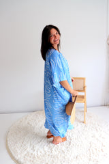 Long Kaftan In Lunar Coastal Blue