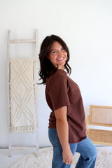 Manhattan Cotton Tee in Chocolate