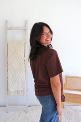 Manhattan Cotton Tee in Chocolate