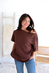 Manhattan Cotton Tee in Chocolate