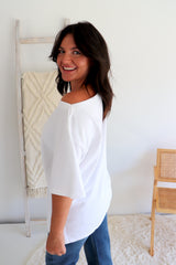 Manhattan Cotton Tee in White