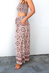 Bora Bora Long Wide Leg Pant in Mosaic Earth