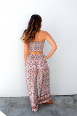 Bora Bora Long Wide Leg Pant in Mosaic Earth