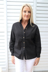 Lauren Linen Shirt in Black
