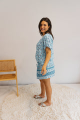 Ultimate Short Beach Dress In Mosaic Blue