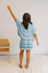 Ultimate Short Beach Dress In Mosaic Blue