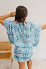 Ultimate Short Beach Dress In Mosaic Blue