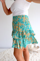 Ripple Effect Mini Skirt in Ocean Mist