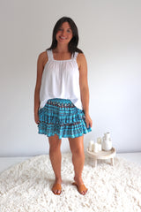 Ripple Effect Mini Skirt in Aztec Aqua