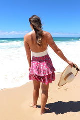 Ripple Effect Mini Skirt in Pink Willow