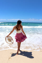Ripple Effect Mini Skirt in Pink Willow
