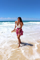 Ripple Effect Mini Skirt in Pink Willow