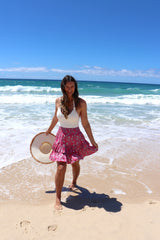 Ripple Effect Mini Skirt in Pink Willow