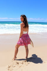 Ripple Effect Mini Skirt in Pink Willow