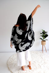 Set Free Batwing Top/Dress In Malta Black