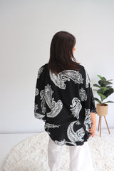 Set Free Batwing Top/Dress In Malta Black