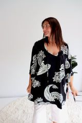 Set Free Batwing Top/Dress In Malta Black