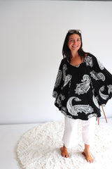 Set Free Batwing Top/Dress In Malta Black