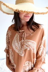 Set Free Batwing Top/Dress In Malta Sienna