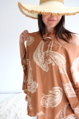 Set Free Batwing Top/Dress In Malta Sienna