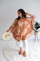 Set Free Batwing Top/Dress In Malta Sienna