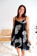 Syros Shift Dress in Malta Black