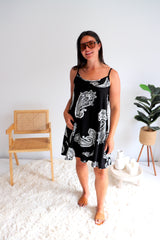 Syros Shift Dress in Malta Black