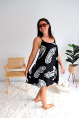 Syros Shift Dress in Malta Black