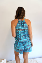 Tahiti Jumpsuit In Aztec Aqua